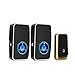 【No Battery Required】Wireless Doorbell Waterproof, AURTEC Door Chime Kit with 2 Plug-in LED Flash Receivers & 1 Press Self-powered Transmitter, 51 Chimes and 4 Volume Levels, Black