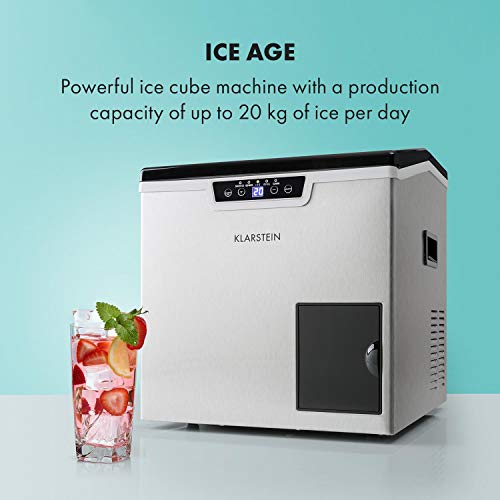 Klarstein Icefestival Cube Eiswürfelbereiter, 400 W, 12-20 kg/24h Eiswürfel, Eisfachkapazität: 1,9 kg, Wasseranschluss… – Bild 4