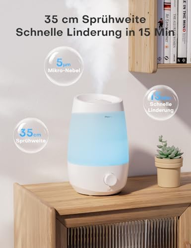 2.5L Luftbefeuchter Schlafzimmer 250ml/h 25H Ätherisches Öl Diffusor