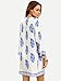 Floerns Women's Long Sleeve Palm Leaf Print Ethnic Style Shift Dress Blue L