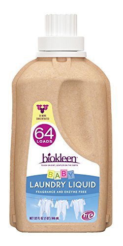 Biokleen Laundry Detergent Liquid, Concentrated, Eco-Friendly, Non-Toxic, Plant-Based, No Artificial Fragrance, Colors or Preservatives, Baby, 32 Ounces - 64 HE Loads/32 Standard Loads