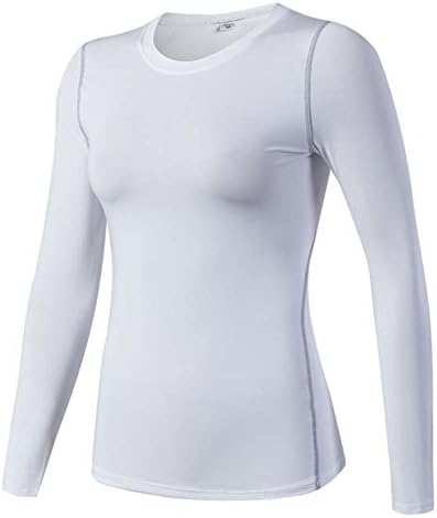 Women Performance Compression Base Layer Long Sleeve Crew Neck Tops Tee T Shirts