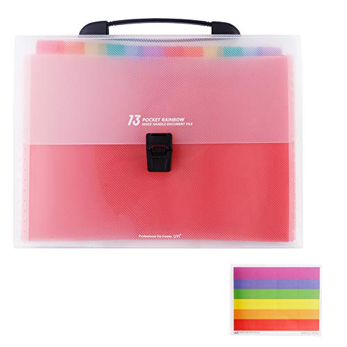 File Folders, 13 Pockets A4 Accordion File Organizer Letter Size Portable School Business Office Document Holder - Thumbnail 7