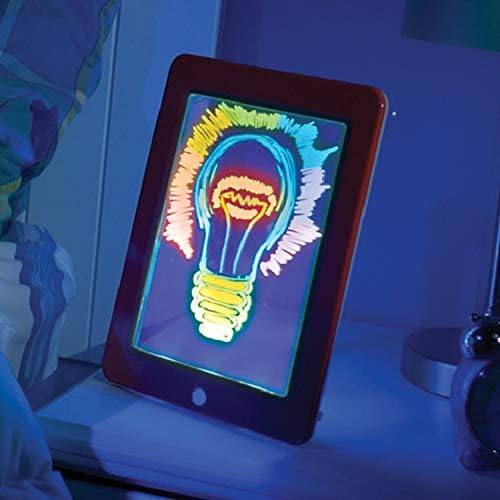OM KRAFT SALEs Kids Drawing Magic Pad Light Up LED Board Draw, Sketch, Create, Doodle, Art, Write, Tablet Learning Includes 3 Dual Side Markets, 30 Stencils and 8 Pieces Colourful Effects