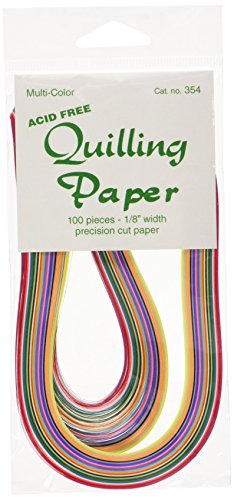 LAKE CITY CRAFT Quilling Paper 1/8-Inch 100-Pack, 25 Colors