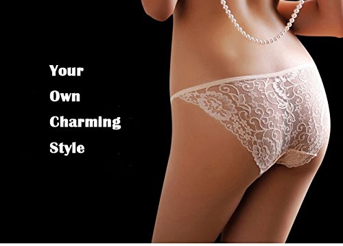 KHUFUZI Women\'s Sexy Translucent Lace Thong Low Rise G-String Underwear Briefs