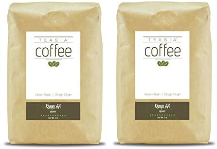 Teasia Coffee, Kenya AA, 2-Pack, Single Origin Fair Trade, Green Unroasted Whole Coffee Beans, 5-Pound Bag