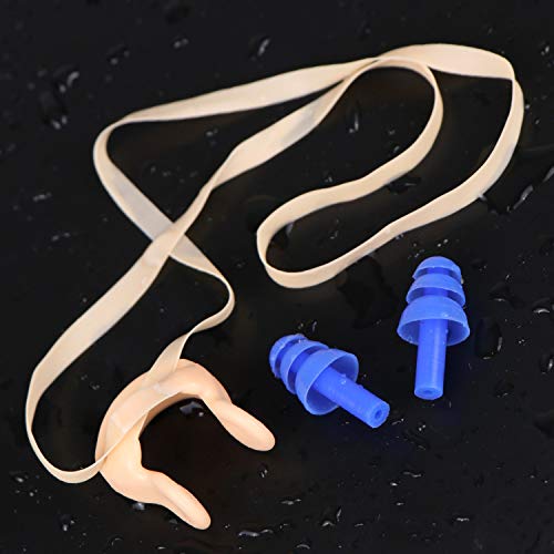 Meetory 9 Pieces Waterproof Silicone Swimming Earplugs Nose Clip Plugs Clips for Adults Kids,Protect Your Ears Nose Swimming