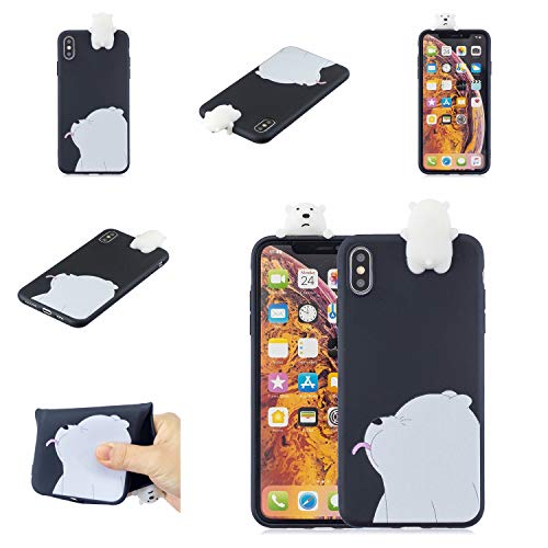 PinShang for VIVO V7 plus/Y75S/Y79/Y73 3D Cartoon Lovely Coloured Painted Soft TPU Back Cover Non-Slip Shockproof Full Protective Case Black