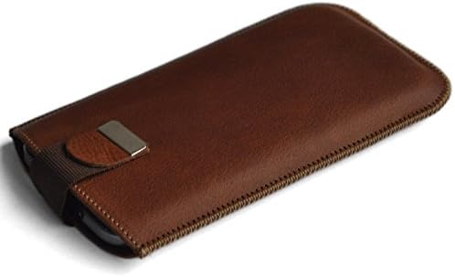 iPhone 7 Plus Real Natural Genuine Leather Cover Soft Sleeve Pull Band Pouch Protective Shell Padded and Lined Inside