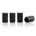 GODESON Black Aluminum Tire Valve Stem Cap with Hexgon Style, 4 Pcs/Set, Aluminum Tire Wheel Stem Air Valve Caps for Auto Car Motorcycle Bicycle