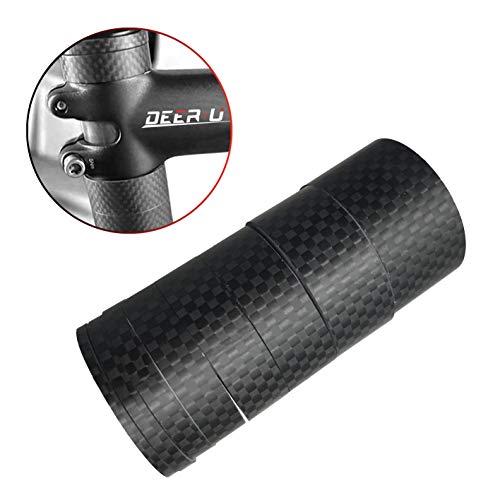 DEERU Carbon Fiber Headset Spacer Stem Spacer 8 Pcs Set 1 1/8 inch 2mm 3mm 5mm 8mm 10mm 12mm 15mm 20mm for MTB Road Bike Santa Cruz HARO Mongoose GT Giant Trek Cannondale Scott Yeti Schwinn Bikes