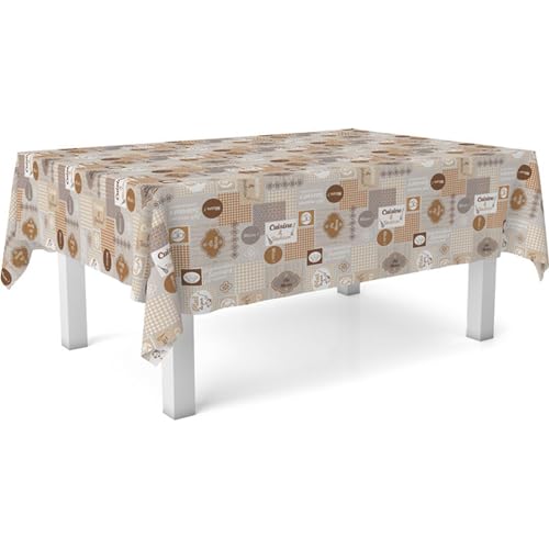 ECOMMERC3 Oilcloth Tablecloth Stain Resistant Rectangular Table 100 x 140