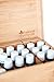 Bamboo Essential Oil Storage Box Organizer Wooden with 32 Slots for Bottles 5ml,10ml, 15ml Including Roller Ball Bottles by Free and Healthy Life