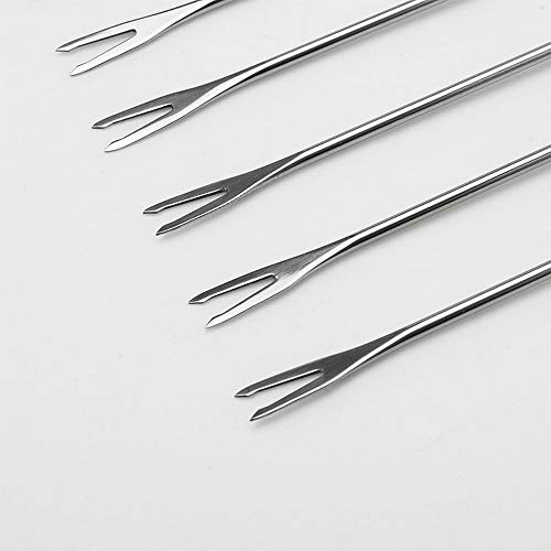 WXLAA 12pcs Stainless Steel Fondue Forks Fruit Chocolate Fountain Cheese Forks with Heat Resistant Handle - Thumbnail 2