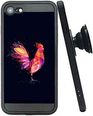 iPhone 8 Case, iPhone 7 Case and Pop Stand Socket, New Design Rotating Stand Black Case Soft Impact Colorful Animal Protective Cover Case for Apple iPhone 8/7- Chicken