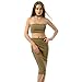 ALAIX Womens Strapless Halter Sleeveless Two Piece Skirt Bodycon Zipper Dresses