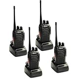 4 PCS Walkie Talkies 16CH Signal Band UHF 400-470 MHz with Rechargeable Li-ion Battery Long Range Two Way Radio Box Contain 4 of Every Item