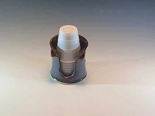 One of a Kind 5 ounce Kitchen Cup Holder Glazed In Blue and Bronze Glaze