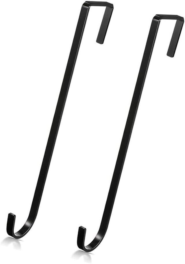 Wreath Hangers - JSYPWEIJIE 2 Pieces Christmas Wreath Door Hanger Adjustable Wreath Hanger Metal Wreath Hook Hangers Stainless Steel Door Hanger for Christmas Home Office Wall Wedding Wreaths or Decor 11.6inch