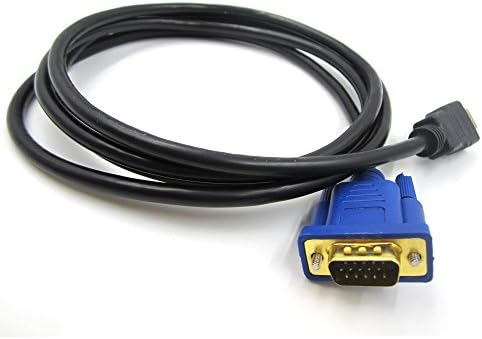 JBingGG HDMI to VGA Cable Adapter Converter Monitor 15 pin HDMI Gold Male to VGA Male Connector Cord Transmitter one-way transmission for Computer PC 6Ft 1.8M (Black)