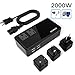 (Silent Version) ECOACE 2000W Step Down 220V to 110V Voltage Converter for Hair Dryers with 4-Port USB, International Travel Adapters Fit for over 150 Countries US,UK,Europe, Asia,Africa etc.