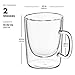 Luigi Bormioli Double Walled Glass Coffee Mugs - 10¼ Ounce (2 Pack) Double wall glass Insulated Espresso Cups for Cappucino, Latte, Perfect Tea Glasses Keeps Hot - Cold Beverages, Oven -Microwave safe