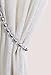 Baihoo Set of 2 Stylish Rayon Bead with Crystal Bead Drape Curtain Tiebacks Holdbacks, 28 inches Long, Silver