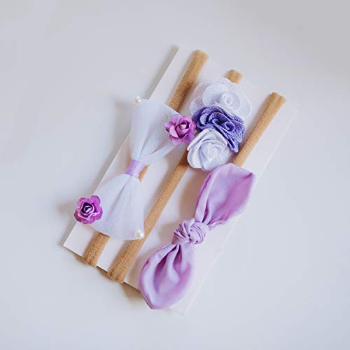 image for Small Smile Baby Girl Headbands - Fabric Newborn Headbands Serve as Ba