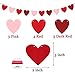 JOZON 4 Pack Felt Heart Valentine’s Day Garland Banner Valentines Day Heart Decorations for Anniversary Wedding Engagement Party Home Office Wall Decorations Supplies (Red, Pink and Dark Red Color)