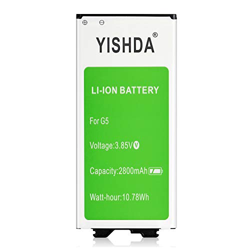 YISHDA LG G5 Battery, 2800mAh New Replacement LG G5 Battery BL-42D1F Compatible US992 VS987 H820 H830 LS992 H850 H858 H850 Phone | LG G5 Spare Battery [18 Month Warranty]