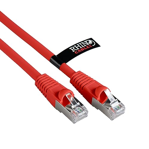 rhinocables CAT 6a Ethernet Cable | 10Gbps S/FT High-Speed & Large Bandwidth Data Transfer | Reliable LAN Network RJ45 Cable | Wi-Fi Broadband Cable for Seamless Gaming & Streaming (2m, Red)