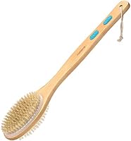 Shower Brush with Soft and Stiff Bristles, Exfoliating Skin and A Soft Scrub, Double-sided Brush Head for Wet or Dry...