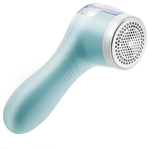 BoJia Lint Remover, Electric Clothes Sweater Fabric Shaver, Portable, Quickly and Effectively for Couch, Blanket, Curtain, Socks, Legging, Wool, Cashmere, Battery Operated, Sky Blue, Pack 4