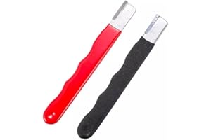 Garden Tool Sharpener 2-Pack (Red + Black) - Portable Sharpening Tool for Hedge Shears, Pruners, Scissors, Loppers & Garden K