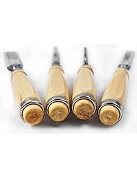 Juego de herramientas de tallado de madera con 1 4", 1 2", 3 4", 1" tamaños   Herramientas de carpintería hechas de 60CRV cuchillas   Asas robustas y acero   También utilizado como cuchillos de tallado, kit de cincel, blanqueamiento