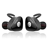 GRDE Bluetooth Earbuds, True Wireless Stereo Earphones Noise Isolation Mini Sweatproof Sports Headphones with Mic Dual In-ear Buds Headset (Black)