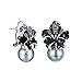 XZP Women's Fashion Earring Gifts Simulated Pearl Flower Stud Earrings with Crystal for Women