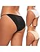 Ekouaer Soft Breathable Brief Panties Thong Underwear For Women 3 Pack,Black/White/Nude,Small