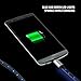 3 Foot Micro USB Cable with Sparkling LED Visible Blue & Green Lights by DATASTREAM for USB 2.0 Charging, Data Sync, and Transfer - Easy to Find Power Cord Great for Car, Bedside at Night, & More