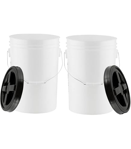 Lot De 3 Seaux Plastique Robuste 6 Gallons (22,7L) Blancs - Neufs, Livraison Gratuite