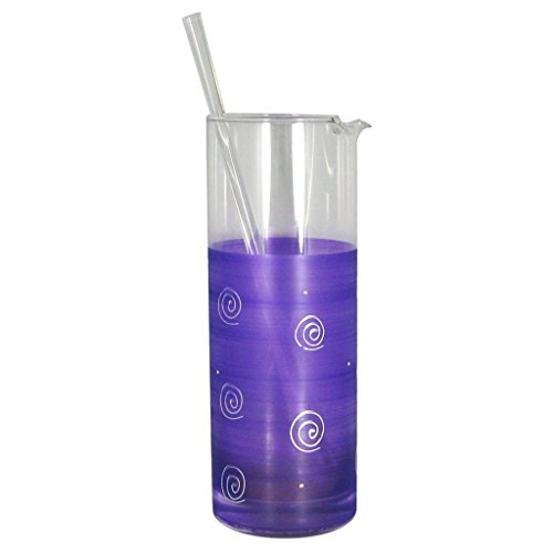 Click Here to See More Images Golden Hill Studio Martini Pitcher Hand Painted in the USA by American Artists-Frosted Curl Dot Purple Collection