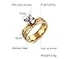 Womens Stainless Steel Cubic Zirconia Solitaire Ring for Engagement Wedding Band Promise,Gold,Size 8