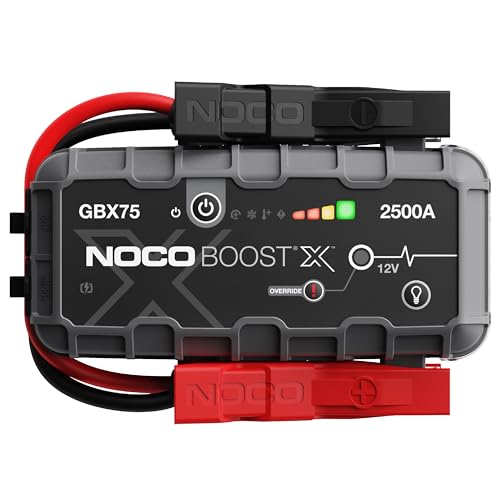 NOCO Boost X GBX75: 2500A UltraSafe Jump Starter Power Pack – 12V Car Battery Booster, Portable Power Bank & Jump Leads - For 8.5L Petrol and 6.5L Diesel Engines