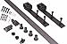 TMS® 5 FT Country Antique Dark Coffee Steel Sliding Barn Wood Door Hardware Track Set