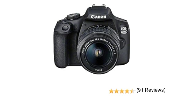 Canon EOS 2000D DSLR Cámara y EF-S 18-55 mm f / 3,5-5,6 IS II ...