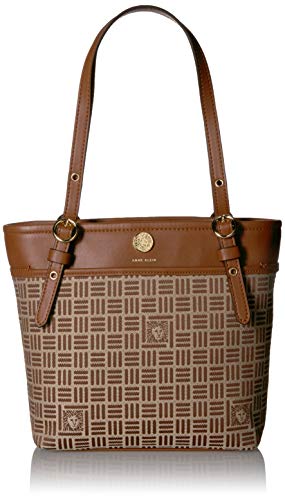Anne Klein Jacquard Small Pocket Tote, Brown