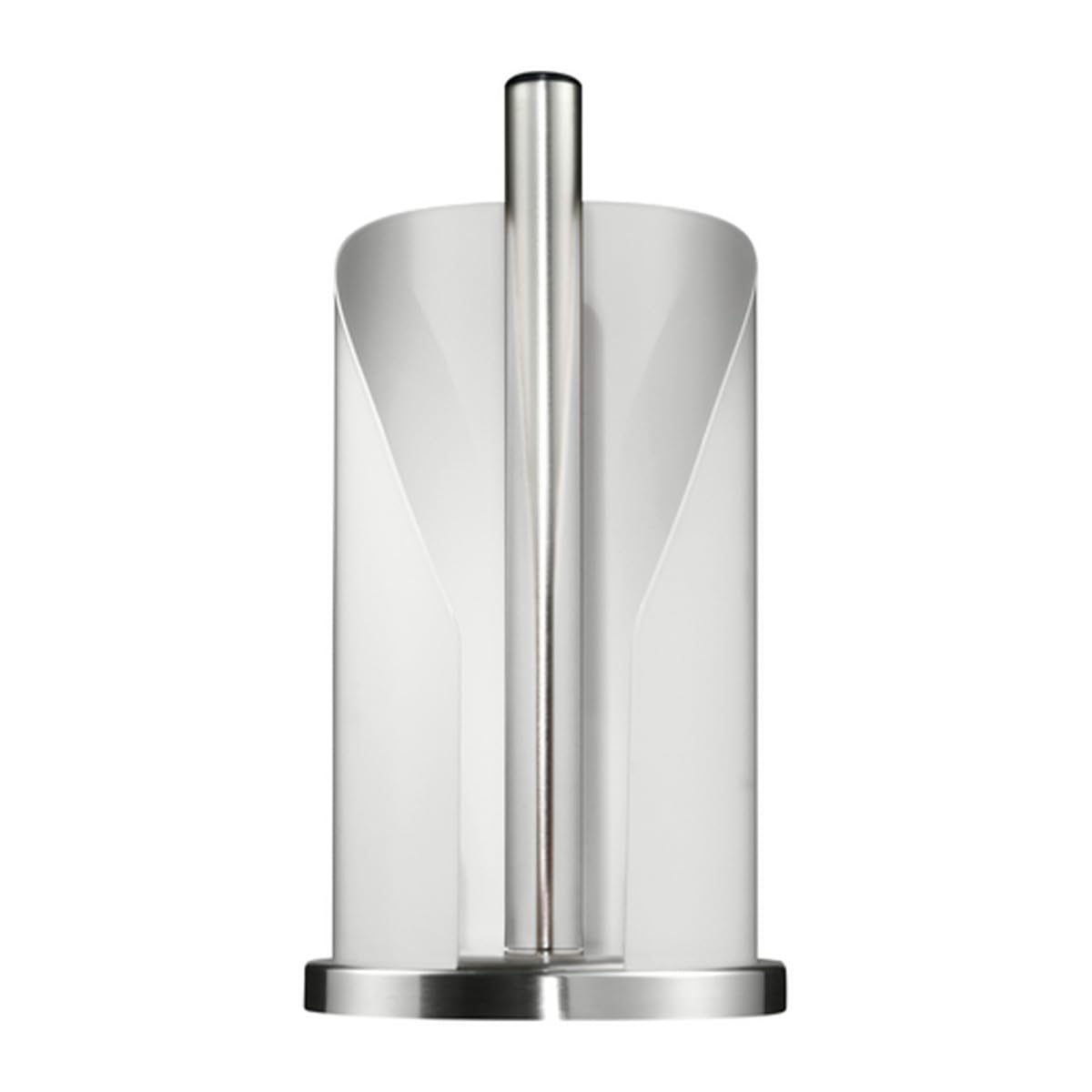 WESCO Paper Roll Holder in White Stainless Steel and Coloured Painted Sheet Steel, Stable Stainless Steel Base, for Standard Kitchen Paper Rolls or 2-3 Toilet Paper Rolls