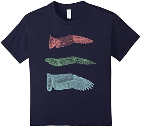 Kids Eagle Wings Hawk Bird Feathers Scientific Illustration Tee 6 Navy