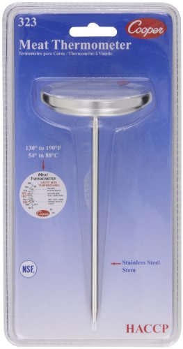 Cooper-Atkins 323-0-1 Bi-Metal Meat Thermometer, 130 To 190 Degrees F Temperature Range